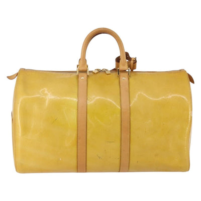 LOUIS VUITTON Monogram Vernis Mercer Boston Bag Beige M91000 LV Auth 187638 - 0