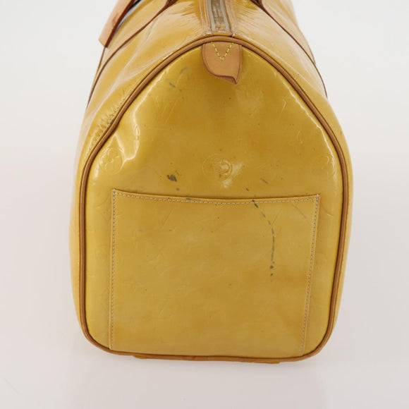 LOUIS VUITTON Monogram Vernis Mercer Boston Bag Beige M91000 LV Auth 187638