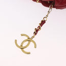 CHANEL Matelasse Chain Shoulder Bag Lamb Skin Red Gold CC Auth 187646-14