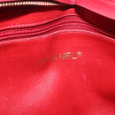 CHANEL Matelasse Chain Shoulder Bag Lamb Skin Red Gold CC Auth 187646-15