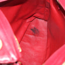 CHANEL Matelasse Chain Shoulder Bag Lamb Skin Red Gold CC Auth 187646-17
