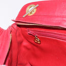 CHANEL Matelasse Chain Shoulder Bag Lamb Skin Red Gold CC Auth 187646-20