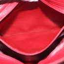 CHANEL Matelasse Chain Shoulder Bag Lamb Skin Red Gold CC Auth 187646-21