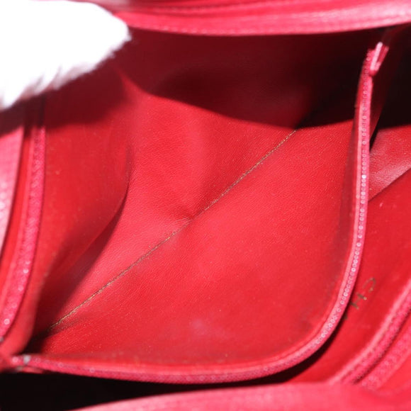 CHANEL Matelasse Chain Shoulder Bag Lamb Skin Red Gold CC Auth 187646