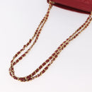 CHANEL Matelasse Chain Shoulder Bag Lamb Skin Red Gold CC Auth 187646-7