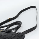 Miu Miu Matelasse Hand Bag Leather 2way Black Gold Auth 187647V-11