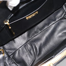 Miu Miu Matelasse Hand Bag Leather 2way Black Gold Auth 187647V-20