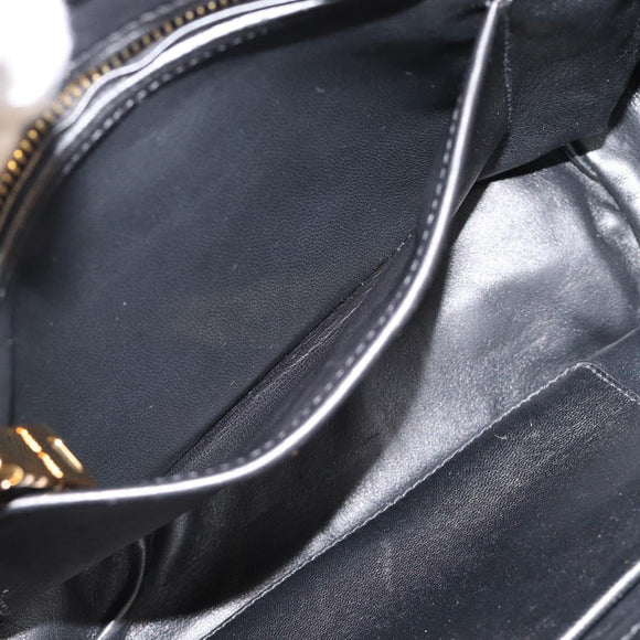 Miu Miu Matelasse Hand Bag Leather 2way Black Gold Auth 187647V