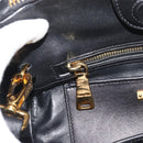 Miu Miu Matelasse Hand Bag Leather 2way Black Gold Auth 187647V-24