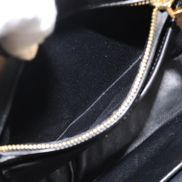 Miu Miu Matelasse Hand Bag Leather 2way Black Gold Auth 187647V