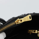 Miu Miu Matelasse Hand Bag Leather 2way Black Gold Auth 187647V-26