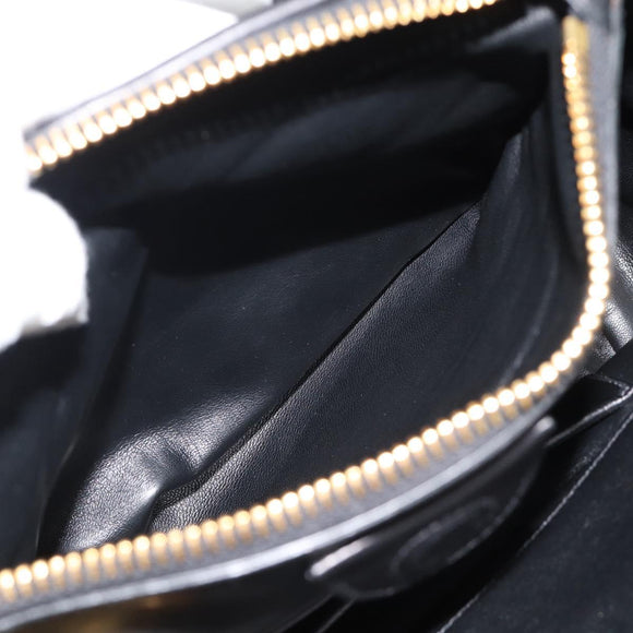 Miu Miu Matelasse Hand Bag Leather 2way Black Gold Auth 187647V
