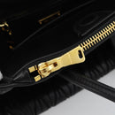 Miu Miu Matelasse Hand Bag Leather 2way Black Gold Auth 187647V-28