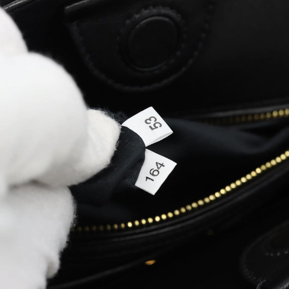 Miu Miu Matelasse Hand Bag Leather 2way Black Gold Auth 187647V