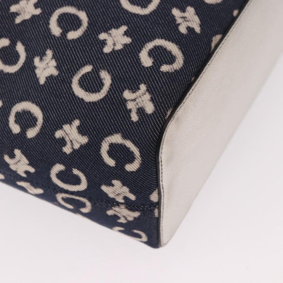 CELINE C Macadam Canvas Hand Bag Navy Auth 187648V