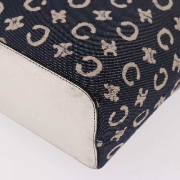 CELINE C Macadam Canvas Hand Bag Navy Auth 187648V