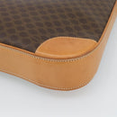 CELINE Macadam Canvas Shoulder Bag PVC Leather Brown Gold Auth 187649V-16