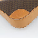 CELINE Macadam Canvas Shoulder Bag PVC Leather Brown Gold Auth 187649V-17