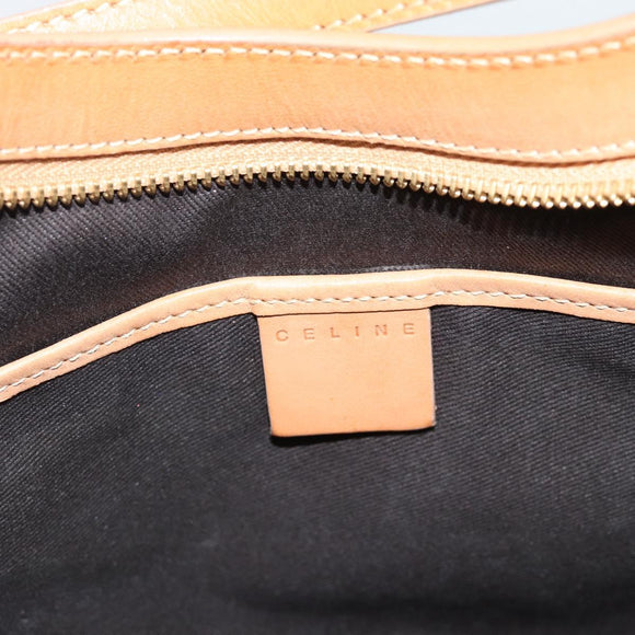 CELINE Macadam Canvas Shoulder Bag PVC Leather Brown Gold Auth 187649V