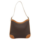 CELINE Macadam Canvas Shoulder Bag PVC Leather Brown Gold Auth 187649V-13