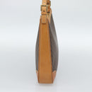 CELINE Macadam Canvas Shoulder Bag PVC Leather Brown Gold Auth 187649V-4