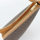 CELINE Macadam Canvas Shoulder Bag PVC Leather Brown Gold Auth 187649V-6