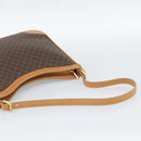 CELINE Macadam Canvas Shoulder Bag PVC Leather Brown Gold Auth 187649V-7