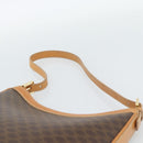 CELINE Macadam Canvas Shoulder Bag PVC Leather Brown Gold Auth 187649V-14