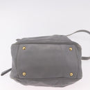 Miu Miu Hand Bag Leather 2way Gray Gold Auth 187651A-5