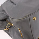Miu Miu Hand Bag Leather 2way Gray Gold Auth 187651A-15