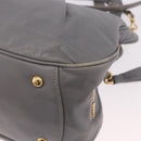 Miu Miu Hand Bag Leather 2way Gray Gold Auth 187651A-10