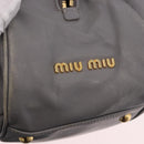 Miu Miu Hand Bag Leather 2way Gray Gold Auth 187651A-18