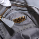 Miu Miu Hand Bag Leather 2way Gray Gold Auth 187651A-19