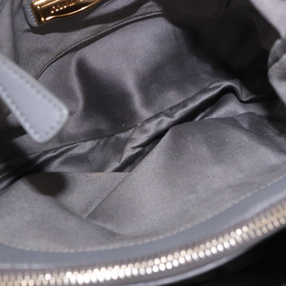 Miu Miu Hand Bag Leather 2way Gray Gold Auth 187651A