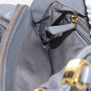 Miu Miu Hand Bag Leather 2way Gray Gold Auth 187651A-21