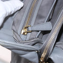Miu Miu Hand Bag Leather 2way Gray Gold Auth 187651A-26