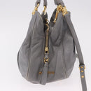 Miu Miu Hand Bag Leather 2way Gray Gold Auth 187651A-4