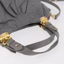 Miu Miu Hand Bag Leather 2way Gray Gold Auth 187651A-7