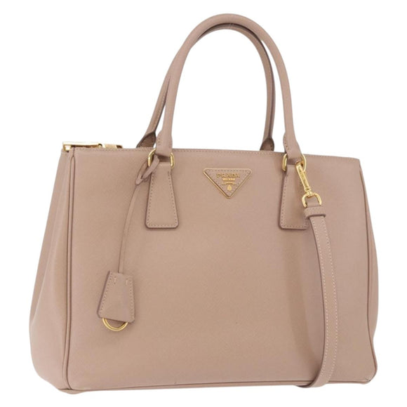 PRADA Galleria Hand Bag Safiano leather 2way Pink Gold Auth 187652V