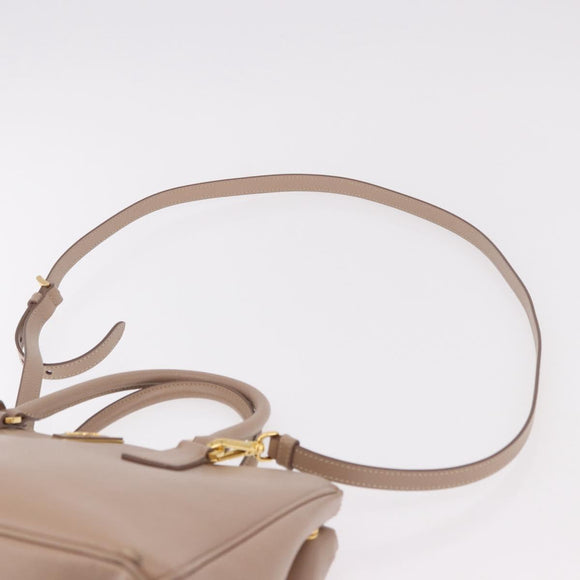PRADA Galleria Hand Bag Safiano leather 2way Pink Gold Auth 187652V