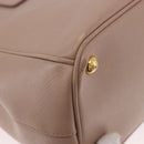 PRADA Galleria Hand Bag Safiano leather 2way Pink Gold Auth 187652V-17