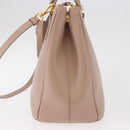 PRADA Galleria Hand Bag Safiano leather 2way Pink Gold Auth 187652V-4