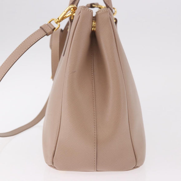 PRADA Galleria Hand Bag Safiano leather 2way Pink Gold Auth 187652V