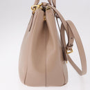 PRADA Galleria Hand Bag Safiano leather 2way Pink Gold Auth 187652V-5