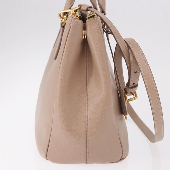PRADA Galleria Hand Bag Safiano leather 2way Pink Gold Auth 187652V