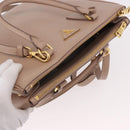 PRADA Galleria Hand Bag Safiano leather 2way Pink Gold Auth 187652V-14