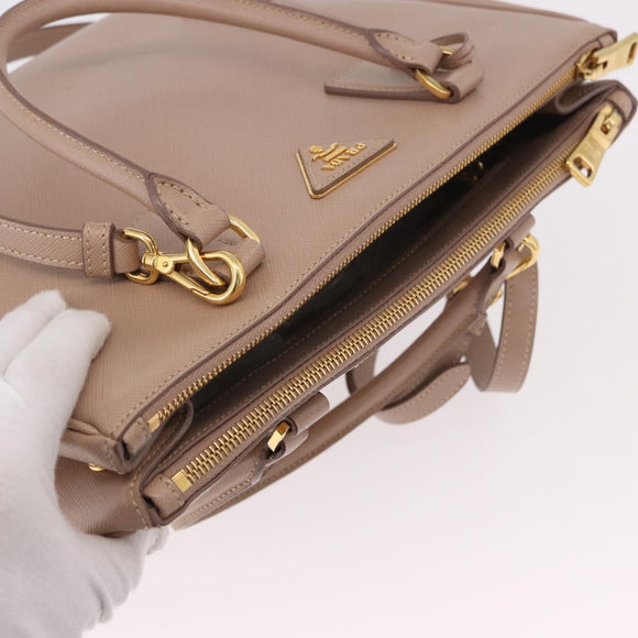 PRADA Galleria Hand Bag Safiano leather 2way Pink Gold Auth 187652V