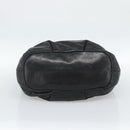 PRADA Tote Bag Leather 2way Black Gold Auth 187654-5