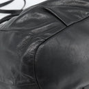 PRADA Tote Bag Leather 2way Black Gold Auth 187654-16