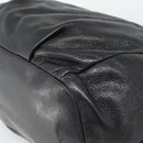 PRADA Tote Bag Leather 2way Black Gold Auth 187654-17